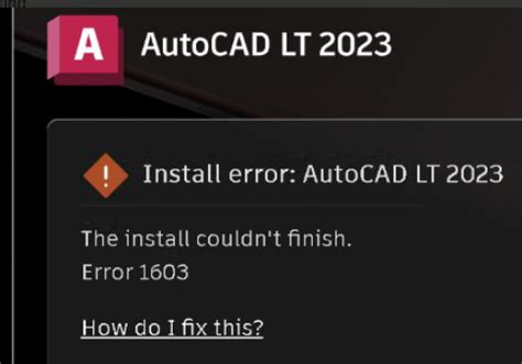 error code 1603 autocad 2021.